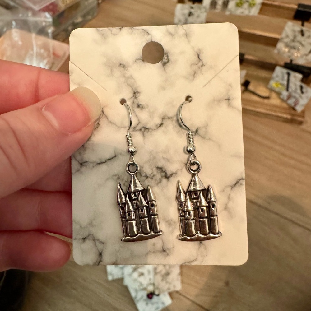 Silver Castle Earrings